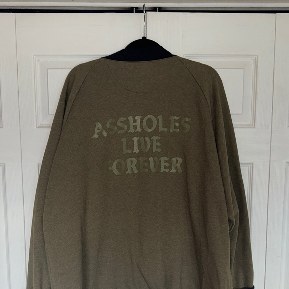 ALF Olive Green  BOMBER FULL ZIP Graphic Sweatshirt